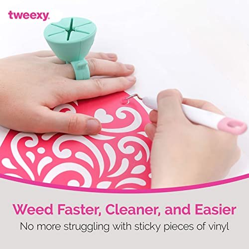 tweexy Craft Vinyl Weeding Scrap Collector Ring for Heat Transfer Vinyl,  HTV Crafting Adhesive Paper Sheets Holder (Mint) 