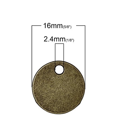 50 Antique Bronze Tone Round Metal Stamping Blanks 16mm — Craft