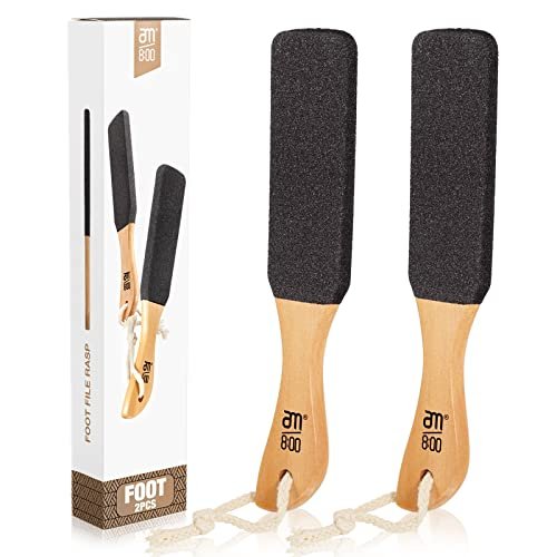 Pumice Stone Foot File, 2 Pack Callus Remover for Feet with Wooden Handle,  Pedicure Foot Scrubber to Remove Dead Skin, Dry, Rough, Corns Skin Scraper  - Imported Products from USA - iBhejo