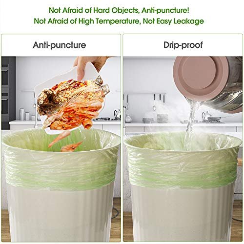 Biodegradable Trash Bags 100 Counts, Recycling 4-6 Gallon small garbage  bag, Thick degradable rubbish bag compostable (Environmental protection)  For