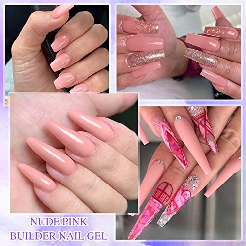 Luckyfine 4 PCS Poly Nail Gel Extension Kits for Starter Nail Extensio