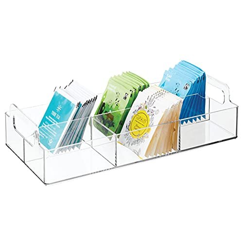 mDesign mdesign plastic tea bag divided storage organizer