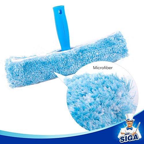 Professional Window Cleaning Kit,11-Inch Squeegee with Microfiber Scrubber