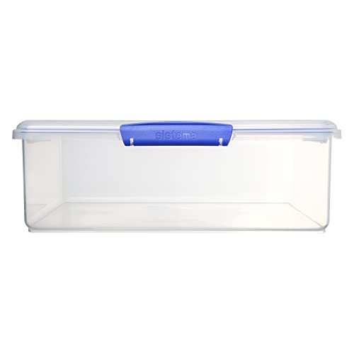 Sistema Large Food Storage Container with Lid for Lunch, Meal Prep, and  Leftovers, Dishwasher Safe, 236oz, Clear/Blue