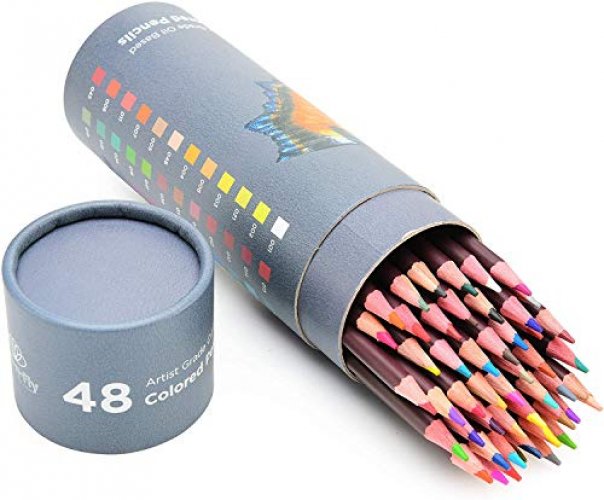 48 Count Colored Pencils for Adult Coloring Books, Soft Core,Ideal