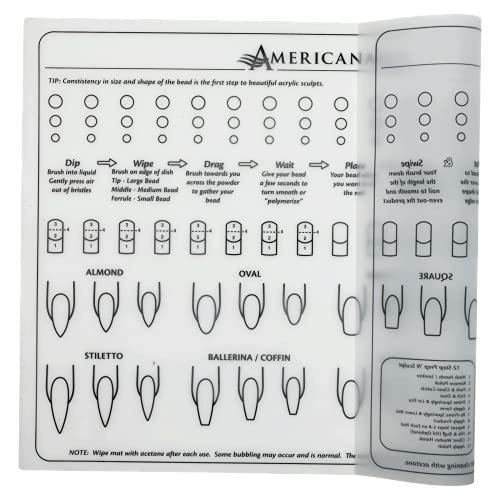 Americanails Silicone Nail Tech Acrylic Nail Training Mat, Acrylic