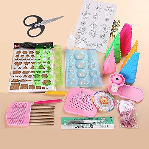 YURROAD 19pcs Paper Quilling Tools Kit Paper Strips DIY Tool Set with  Slotted Pen Quilling Board Curling Coach Comb Crimper Border Buddy  Filigrana