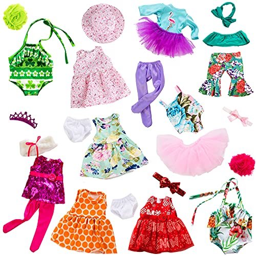 Zita Element 24 Pcs 18 Inch Girl Doll Clothes And Accessories