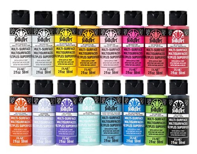 Acrylic Paint Set Value Pack of 16 Assorted Colors | Craft Painting Kit  with 2 oz Squeeze Bottles for Beginners, Artists, Professionals | Non-Toxic