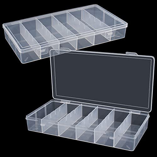 2 packs clear visible plastic storage box cosmetic tools storage box makeup tools fishing tackle accessory box organizer jewelry screws hardware