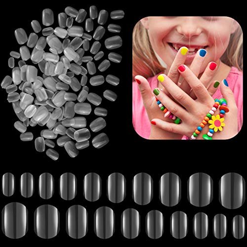 Amazon.com: 144 Pieces Children Nails Kids False Nails Girls Cartoon Press  on Fake Nails Colorful Pre Glue Full Cover Nails Glitter Gradient Cute  Short Acrylic Artificial Nail Tips Kits for Kids (Ocean) :