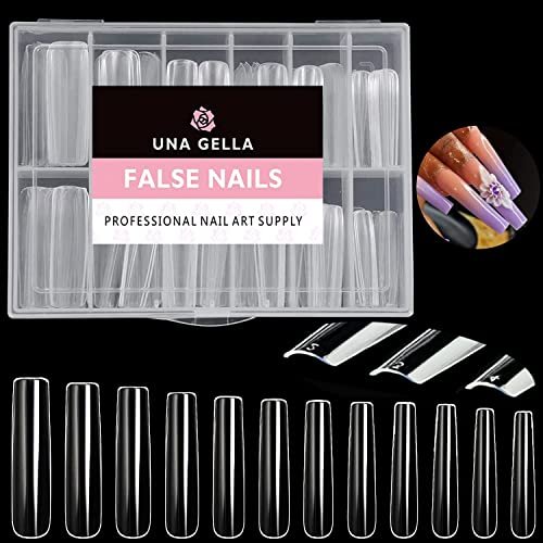 Buy Refers to Dazzle 500 Pcs XL C Curve Nail Tips Clear Square Nail Tips  Extra Long Nails French Half Cover False Nails Acrylic Nails Extension Tips  10 Sizes Online at Low