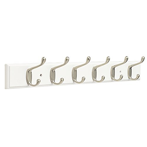 Franklin Brass Heavy Duty Hook Rail Wall Hooks 6 Hooks, 27 Inches, White &  Satin Nickel Finish, FBHDCH6-WSE-R - Imported Products from USA - iBhejo