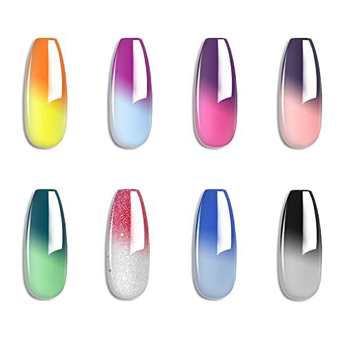 Amazon.com : Color Changing Gel Nail Polish 1 PC, 30 Colors Temperature Changing  Colors Red Pink Purple Mood Changing Long Lasting Soak Off Gel Nail Polish,  Festive Manicure DIY Special Gifts for