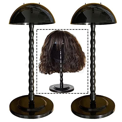 Wig Stand 2 Pack Wig head Stand Wig head ,2 PCS Wig Stand for 14.2 Inch  wigs Portable Wig Holder Hat Display Portable Travel Wig Holder Stands for  Multiple Wig Head Stand