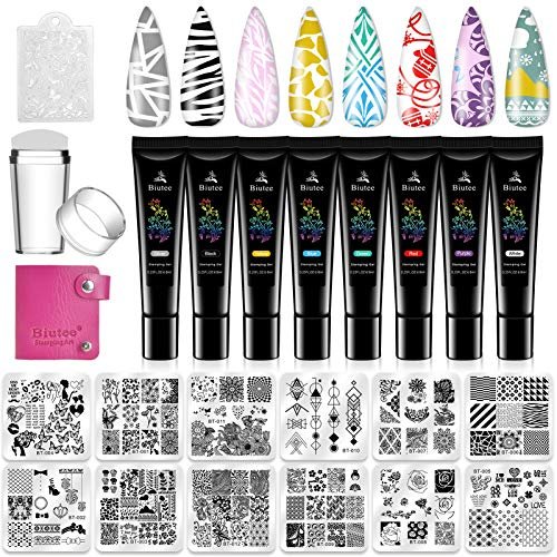 12 Pcs Nail Stamper Kit 2 Pcs Nail Art Clear Jelly Silicone Stamping with 2  Pcs Scraper and 8 Pcs Replacement Head DIY Manicure Nail Art Tools (Nail  Stamper Kit)