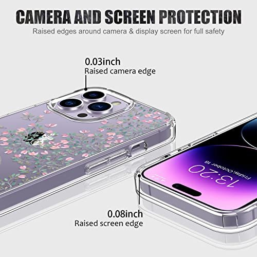 Crystal Clear ​Louis Vuitton ​iPhone 14 Pro Case with Screen Protector Slim  Fit Crystal Clear Cover with Fashion Designs for Girls Women