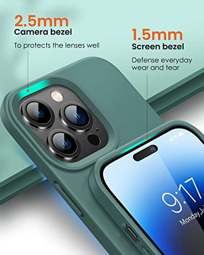  TOCOL [5 in 1 for iPhone 14 Pro Max Case, 2 Screen Protector +  2 Camera Lens Protector, Slim Liquid Silicone Phone Case iPhone 14 Pro Max  6.7 Inch, [Anti-Scratch] [Drop