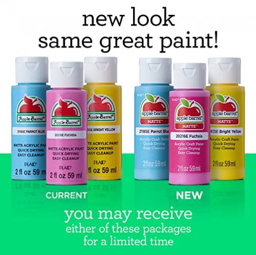 Apple Barrel Acrylic Craft Paint, Matte Finish, Essentials, 2 fl