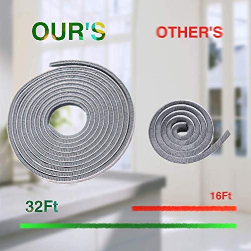 Weather Stripping for Door,Self Adhesive Brush Window Seal Strip for House  Windows Weatherproof Soundproof Dustproof 16 FT Length