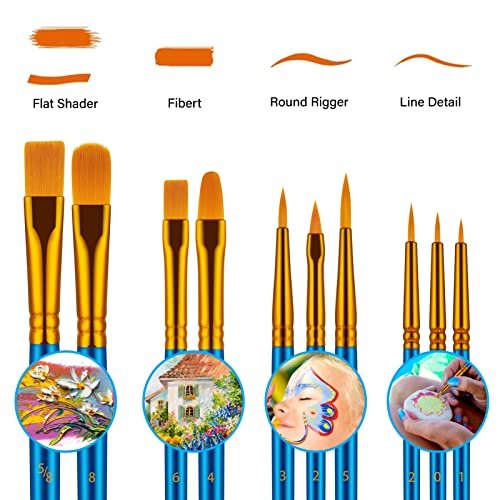 Paint Brushes Set, 20 Pcs Paint Brushes For Acrylic Painting, Oil  Watercolor Acrylic Paint Brush, Artist Paintbrushes For Body Face Rock  Canvas, Kids - Imported Products from USA - iBhejo