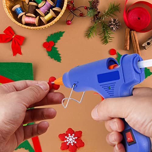 Glue Gun, Mini Hot Glue Gun Kit with 30 Glue Sticks for School Crafts DIY  Arts Quick Home Repairs, 20W (Blue)