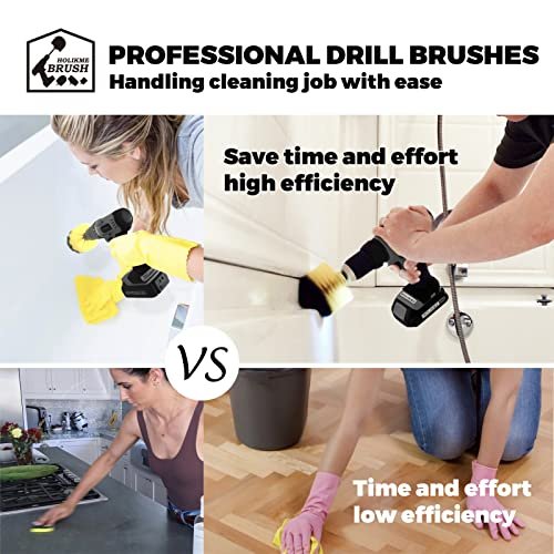 3 Pack Drill Brush Set Power Scrubber Cleaning Brush Extended Long  Attachment Set All Purpose Drill Scrub Brushes Kit for Grout, Floor, Tub,  Shower