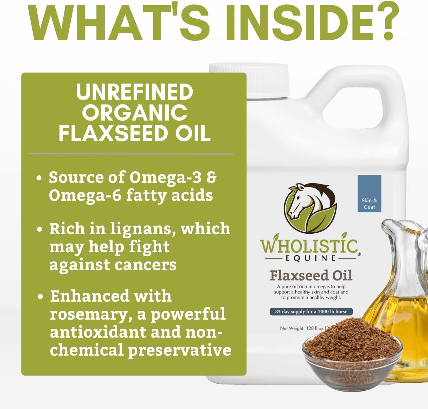 Wholistic Pet Flax Seed Oil - 16 oz jug