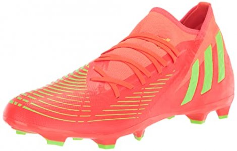 adidas Unisex Edge.3 Predator Firm Ground Soccer Shoe, Solar Red/Solar Green/Black, 8.5 US Men