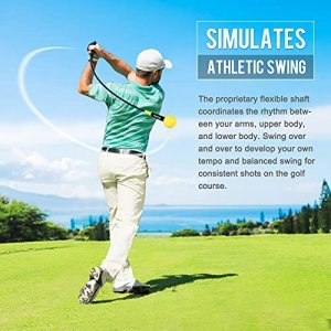 Zeonetak Golf Swing Trainer Aid - Golf Swing Training, Practice Warm-Up Stick for Strength,Rhythm, Flexibility, Tempo, and Balance Suit for Indoor & 