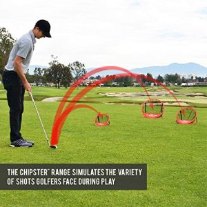 GoSports Chipster Golf Chipping Pop Up Practice Net, Practice & Improve Your Short Game, 3 Piece with Carrying Case, Red