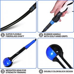 ENHUA GOLF Swing Trainer Aid Improve Flexibility Tempo,Speed Rhythm, Balance and Strength Training. Weighted Warm-Up Sticks Club for Indoor/Outdoor S