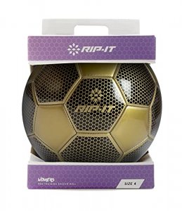RIP-IT Womens Pro Black & Gold Training Soccer Ball #5 - Features Traditional 32 Panel Construction - Includes Winding Bladder for Long-Lasting Infla