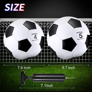 4 Pack Soccer Ball with Pump Size 4, Size 5, Outside Sport Soccer Ball Machine Stitched Ball for Game Training Practice Youth Adult Soccer Players (S