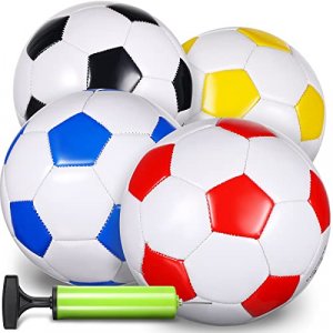 4 Pack Size 2 Size 3 Soccer Ball with Pump, Outside Sport Soccer