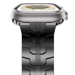 CHANCHY Stainless Steel Band for Apple Watch Ultra Band 49mm 45mm 44mm 42mm 38mm 40mm 41mm, Metal Strap with Folding Clasp for Apple Watch Series 8 7
