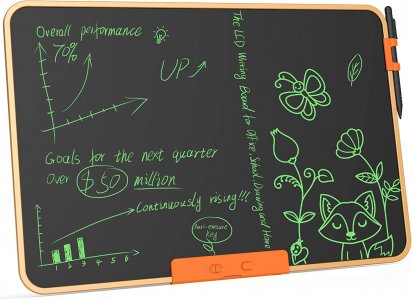 TUGAU LCD Writing Tablet,21 Inch Large Doodle Tablet Writing Pad- black, brown