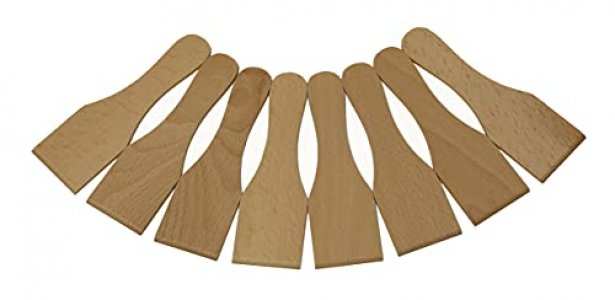 BICB Wooden Raclette Spatula for Non-stick Pans | Baking Utensils Set | Kitchen Tools & Gadgets - Great Bakeware for Cooking and Decorating (Set of 8