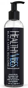 Premium Silicone Sex Lubricant by Healthy Vibes, 8 Oz Longest Lasting Personal Lube [Sensitive Skin on Women, Men, and Couples] Intimate Black Label