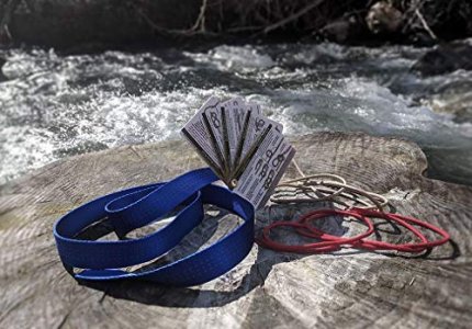 Outdoors Knot Tying Practice Kit - Waterproof Knot Cards, Webbing, and Cordage