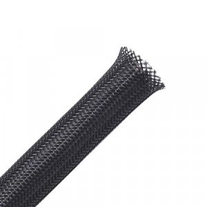 100ft - 1/4 inch PET Expandable Braided Sleeving Black Alex Tech braided cable sleeve