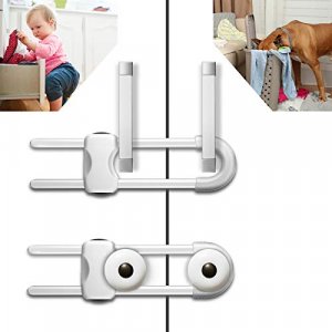 6PCS Cabinet Locks for Babies, Adjustable U-Shaped Child Safety Locks, Multifunctional Cabinet Handle Lock for Drawers for Cabinets, Drawer, Gate, Fu