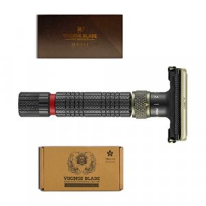 Adjustable Double Edge Safety Razor, The Emperor MEIJI by VIKINGS BLADE, Short & Fat Handle, Solid Brass, Butterfly Twist-To-Open, Eco Friendly, Luxu