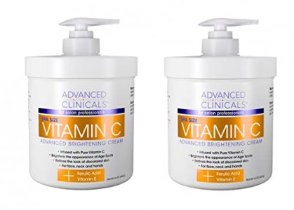 Advanced Clinicals Vitamin C Face & Body Cream Moisturizing Skin Care Lotion, Anti-Aging Vitamin C Moisturizer For Body, Face, Age Spots, Wrinkles, &