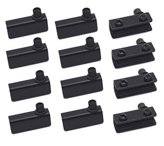 Antrader Glass Door Pivot Hinge, for 5-6mm Free Swinging Glass Doors, Stainless Steel, Satin Black, Pack of 12