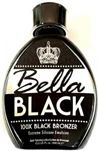 Bella Black 100X Bronzer Tanning Lotion Premium Tanning Bed Lotion with Extreme Silicone Emulsion and Banana Fruit Extract Instant Results Dark Tanni