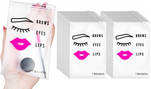 BRAWNA 70pcs Eyebrow Microblading Aftercare Bags 4x6 inches | Lash aftercare Bags | Beauty Bags | Lipstick Travel Pouch | Makeup Mini Cosmetic Bags |