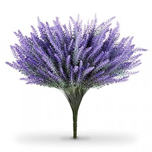 Butterfly Craze Artificial Lavender Plant 8-Piece Bundle Nearly Natural Faux Silk Flowers for Weddings, Crafting, Kitchen Decor or Rustic Home Decor