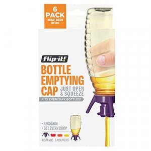 Flip-it! Bottle Emptying Kit - Deluxe - Flip Bottle Upside Down To Get Every Last Drop Out of Honey, Ketchup, Condiments and Beauty Products With Fli