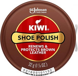 KIWI Shoe Polish, Brown, 1.125 oz (1 Metal Tin)